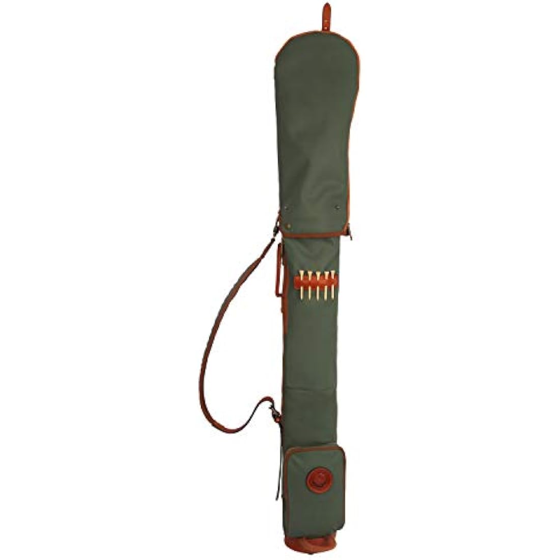 TOURBON Waterproof Canvas Golf Carry Bag | Padded Travel Case - Green