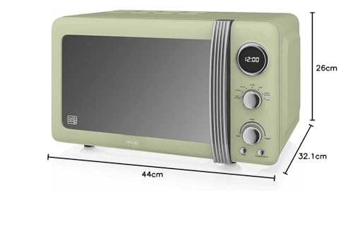 Swan Retro Digital Microwave | 800W 20L with Defrost – Green