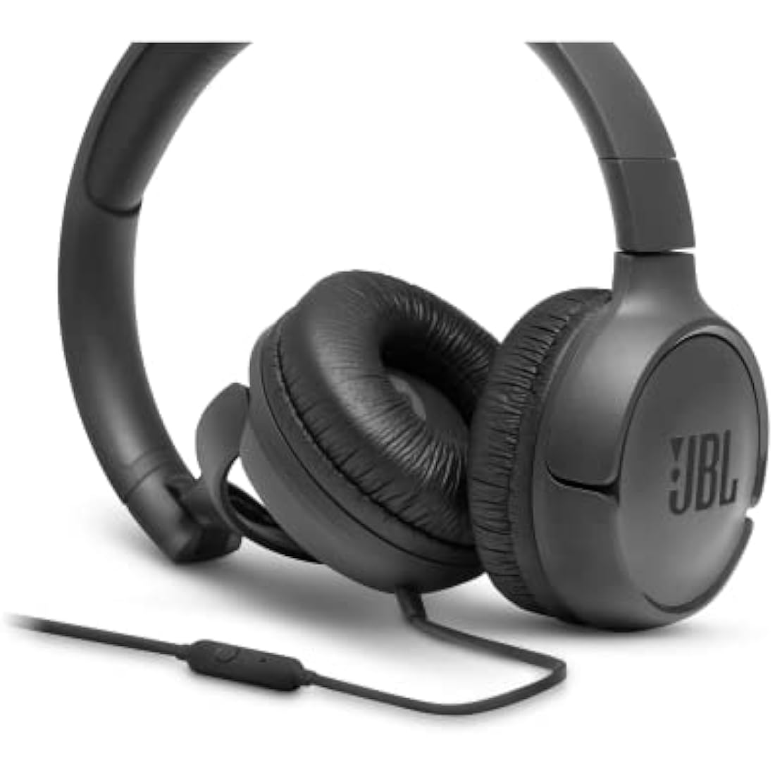JBL Tune 500 On-Ear Headphones – Lightweight Foldable Wired Audio, Black