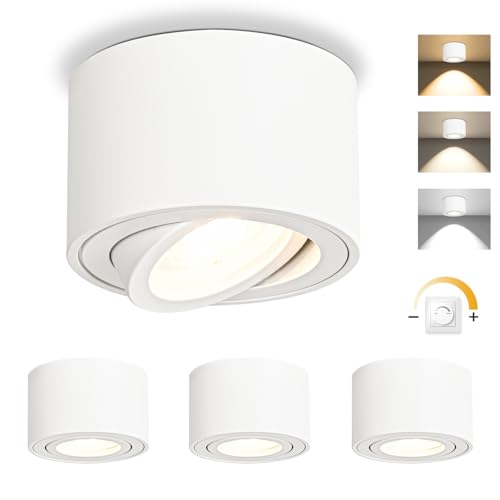 GeyouLux Dimmable LED Ceiling Spotlight - 5W 3CCT Adjustable White 4-Pack