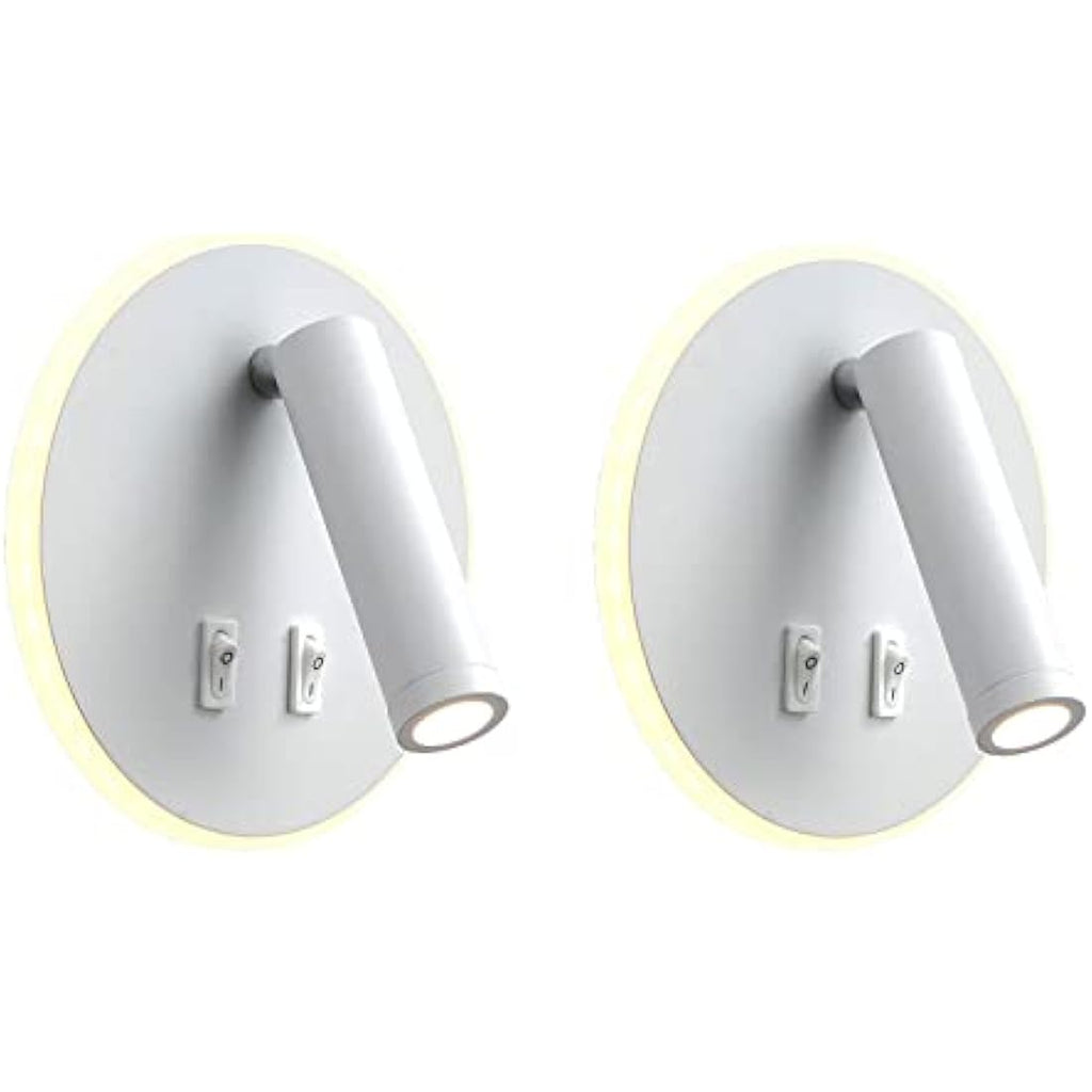 uksunvi LED Bedside Reading Wall Lamp – 12W Adjustable Spotlight, 2-Pack