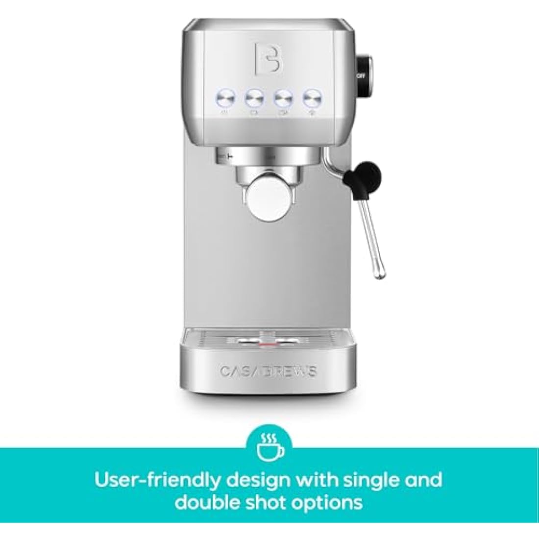 Casabrews 20-Bar Espresso Machine | Stainless Steel Latte Maker with Frother