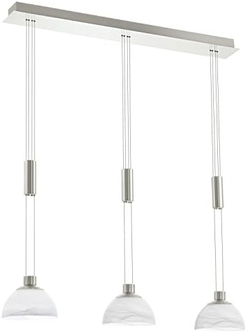 Eglo 3-Light LED Pendant Lamp | Satin Nickel & Alabaster Glass