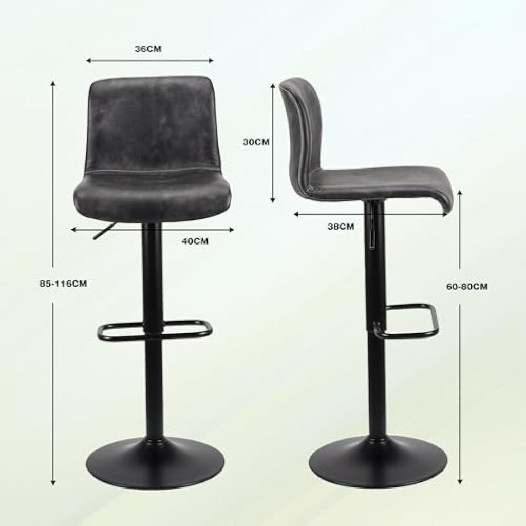 Swivel Bar Stools Set of 2 – Adjustable PU Leather Chairs