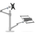Thingy Club Dual Arm Monitor & Laptop Desk Mount - Silver Aluminum Stand
