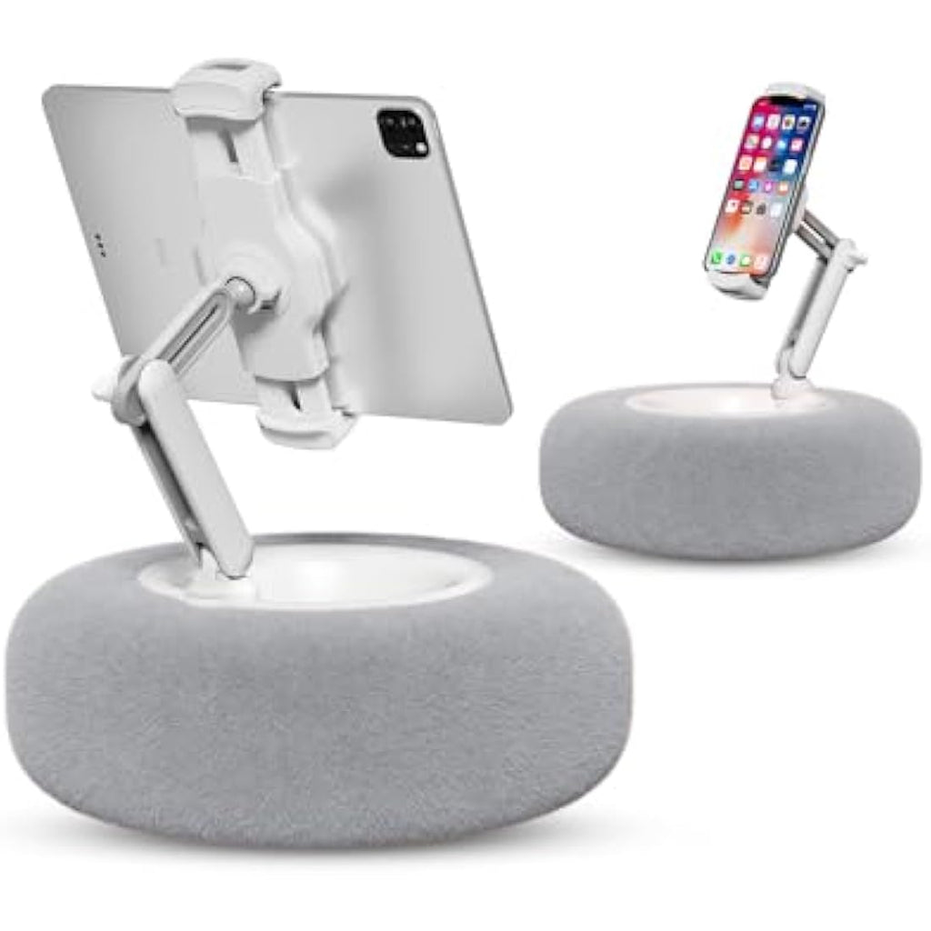 Viozon Tablet Pillow Stand | 360° Adjustable Kindle Holder for Bed – Grey