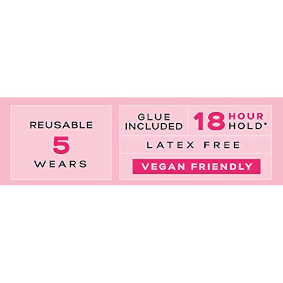 Eylure No. 013 False Lashes – 3/4 Length Black Strip Lashes with Glue