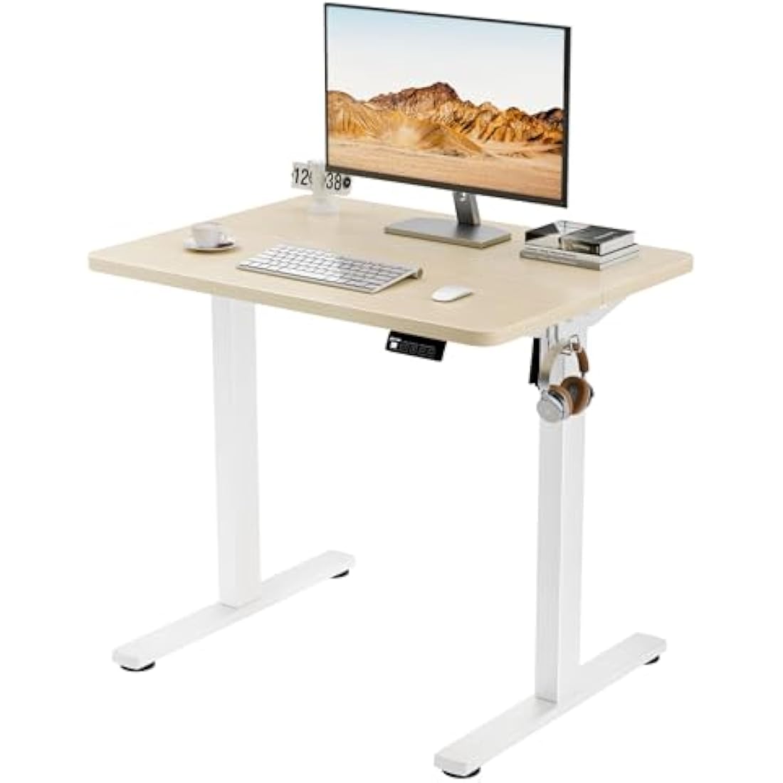 ERGOMAKER Electric Standing Desk – 80x60cm Small Height Adjustable Desk