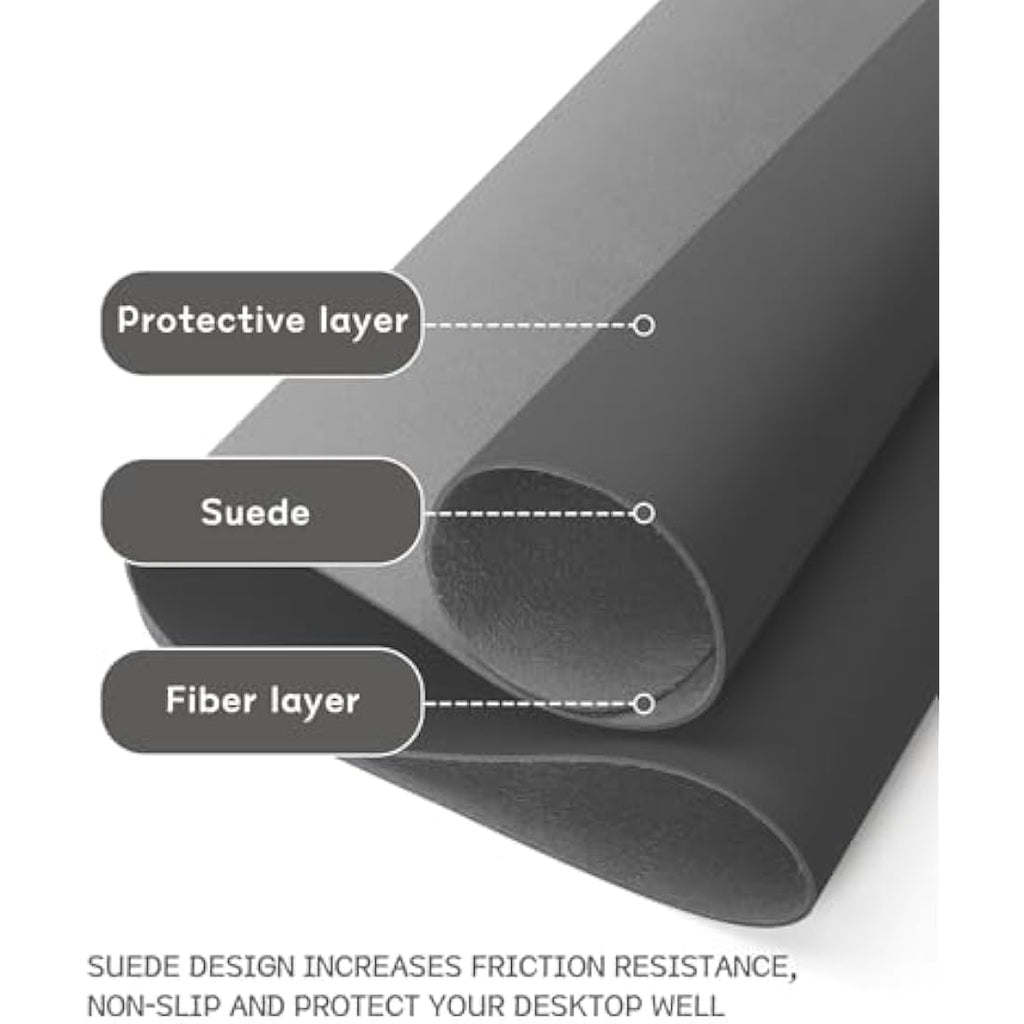 YSAGi Non-Slip PVC Leather Desk Pad – Large Waterproof Writing Mat, Dark Gray