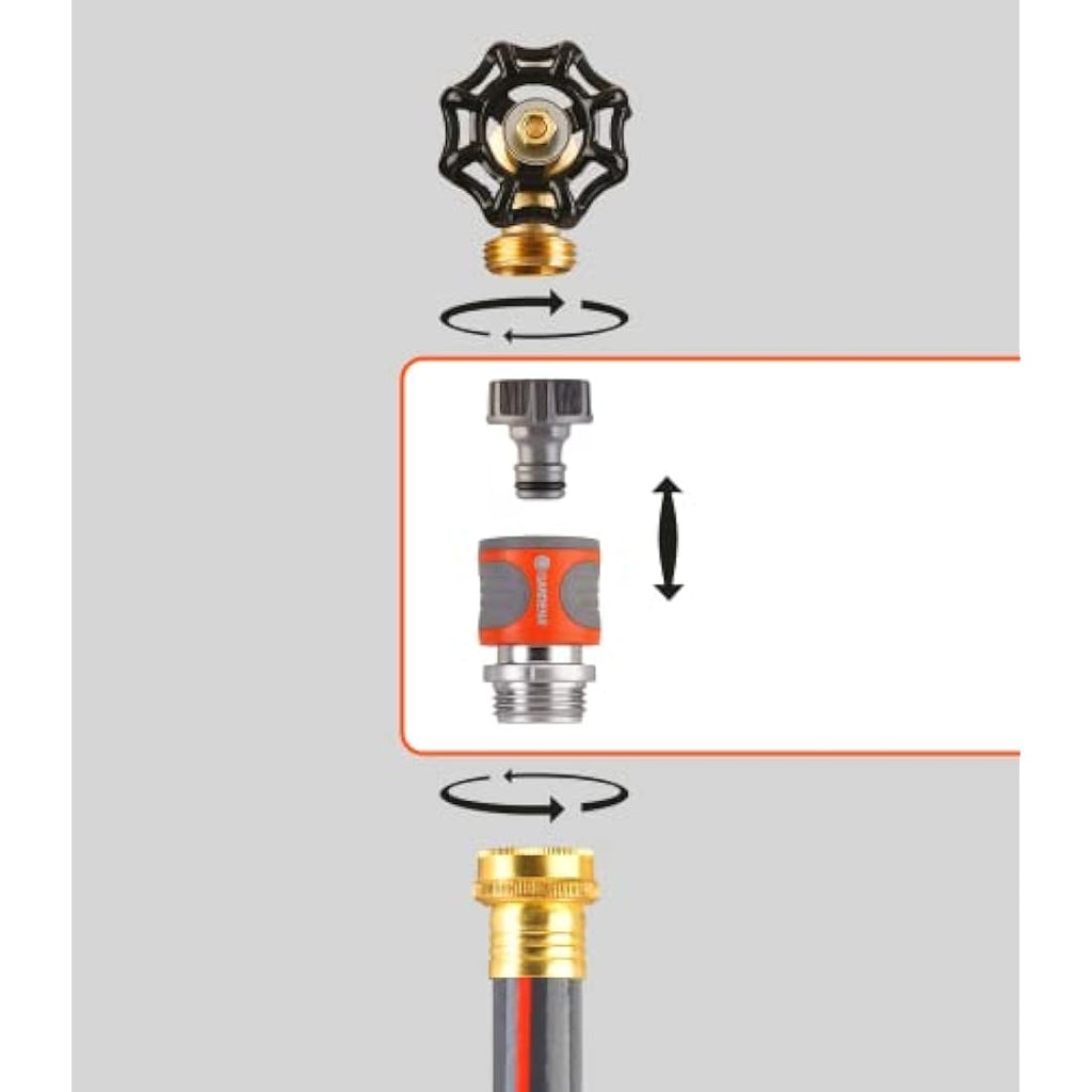 Gardena Premium Metal Hose Connector Set | Quick Connect for 1/2 & 5/8"