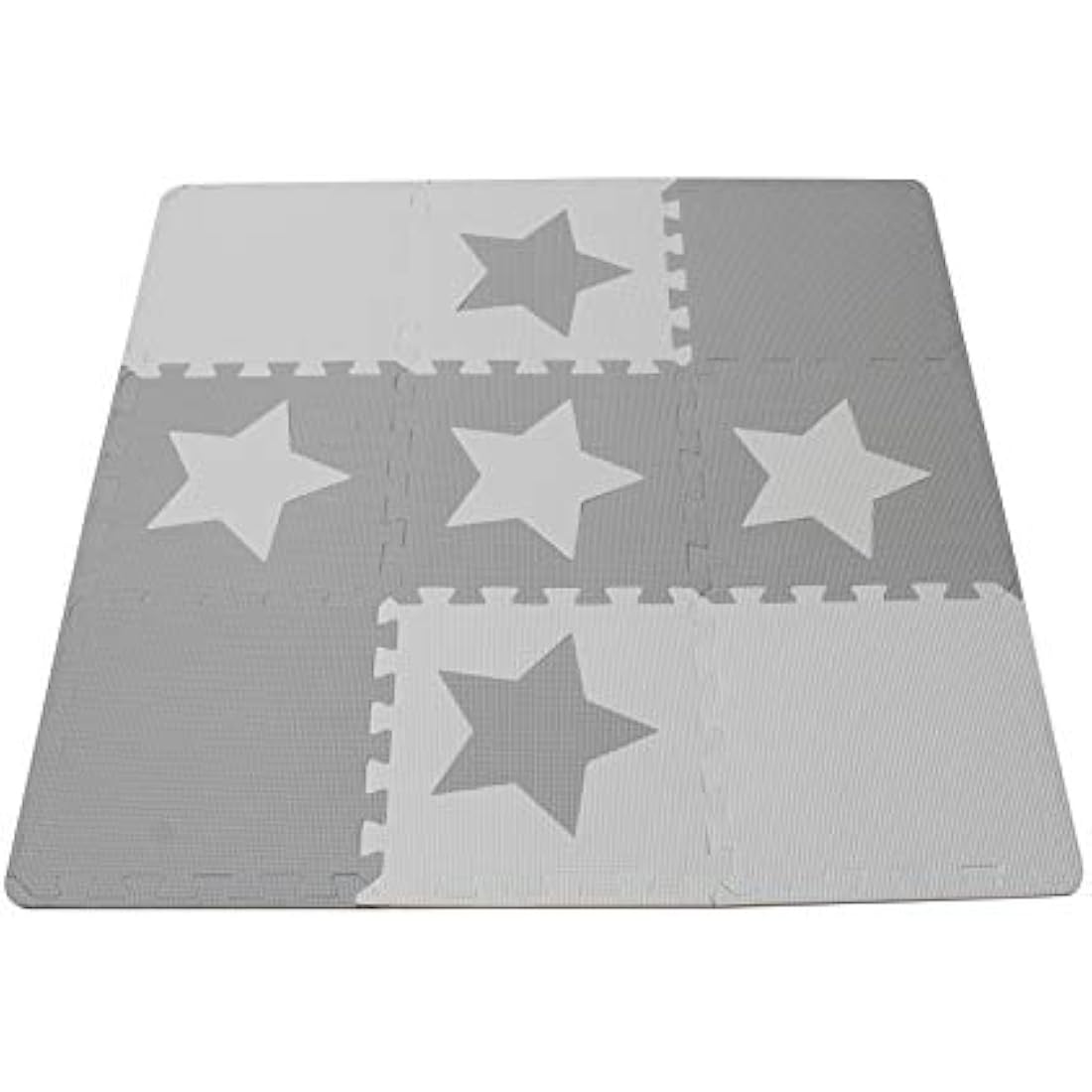 Grey Interlocking Foam Baby Play Mat – 9 Star Pattern Tiles