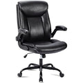 MZLEE Ergonomic Executive Office Chair | Flip-up Arms & Lumbar Support