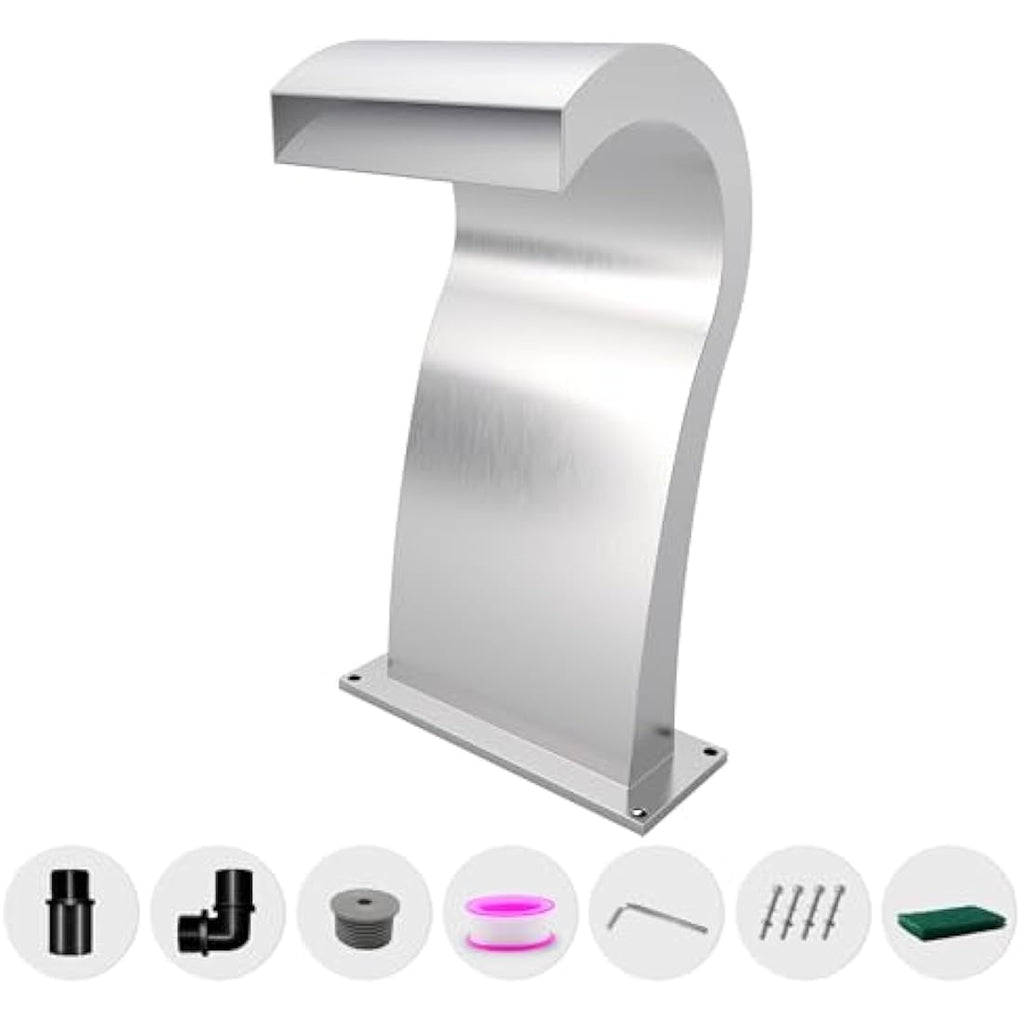 S-Shaped Stainless Steel Waterfall Spillway Pool Fountain – 52cm