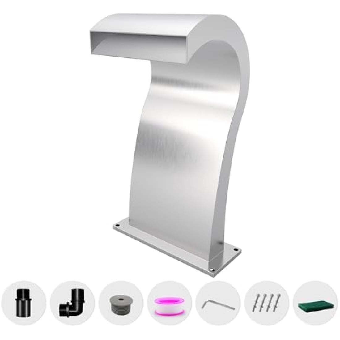 S-Shaped Stainless Steel Waterfall Spillway Pool Fountain – 52cm