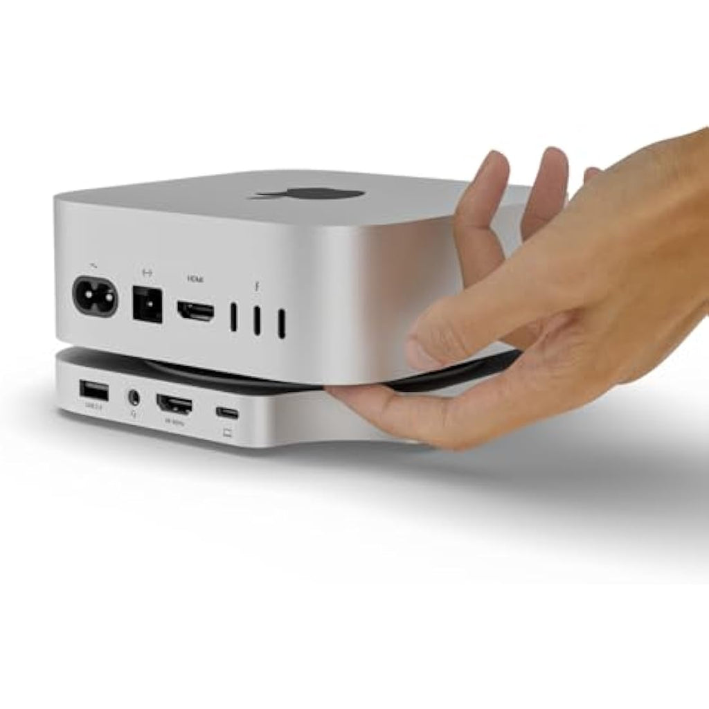 Minisopuru Mac Mini M4 Dock & Stand with 4TB NVMe SSD Enclosure | 4K HDMI
