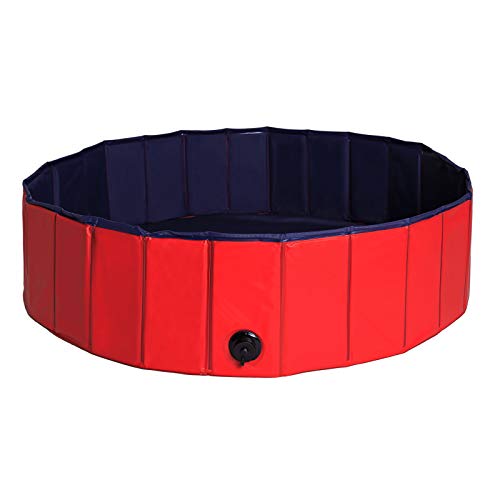 lionto Foldable Dog Pool – 120cm Scratch-Resistant PVC Pet & Kids Pool