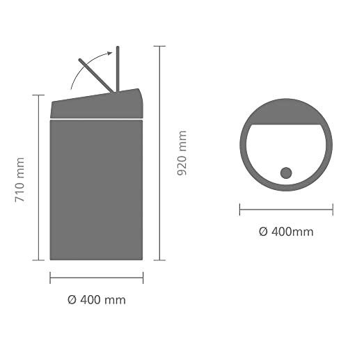 Brabantia 60L Kitchen Touch Bin – Matt Steel Fingerprint Proof