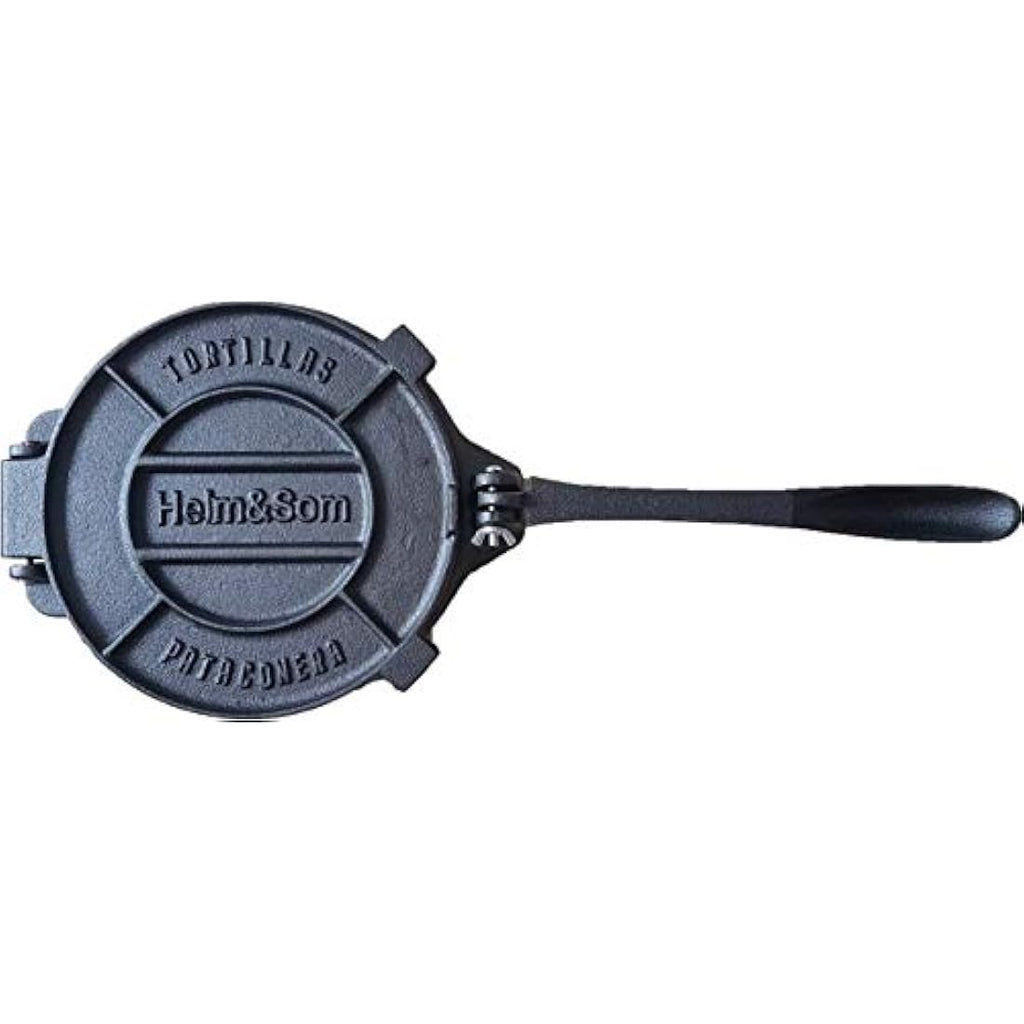 Helm & Som 8-Inch Cast Iron Tortilla Press with 100 Parchment Papers