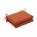 Pillow Perfect Outdoor Seat Cushions - Cinnabar Burnt Orange, Set of 2