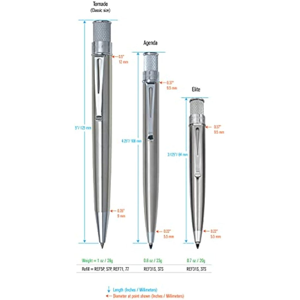 Retro 51 Tornado Rollerball Pen – Stainless Steel Writing Instrument