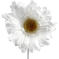 White Artificial Gerbera Stems - 4" Large Bloom - 6 Pack