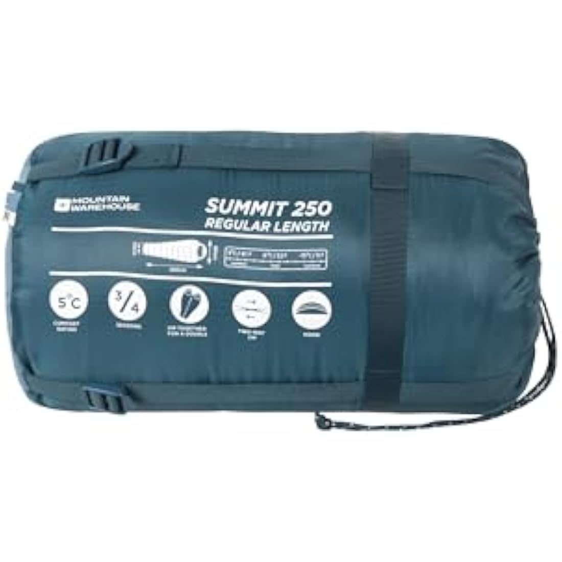 Mountain Warehouse Summit 250 Mummy Sleeping Bag – 3/4 Season Insulated