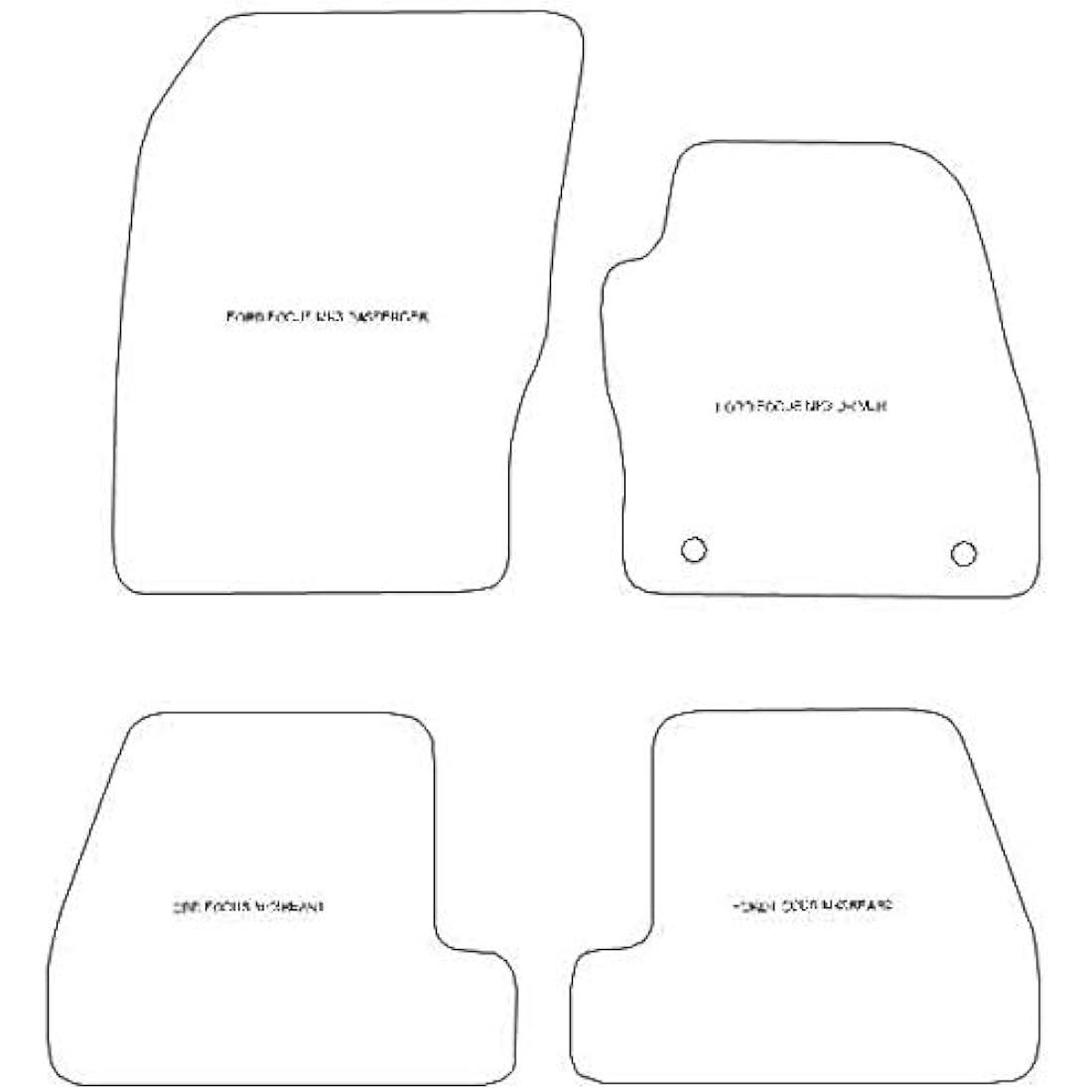 Ford Focus MK3 2011-2015 Car Mats – Black Carpet Floor Mats