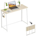 WOHOMO Folding Desk – Small Space Saving Computer Table, Oak