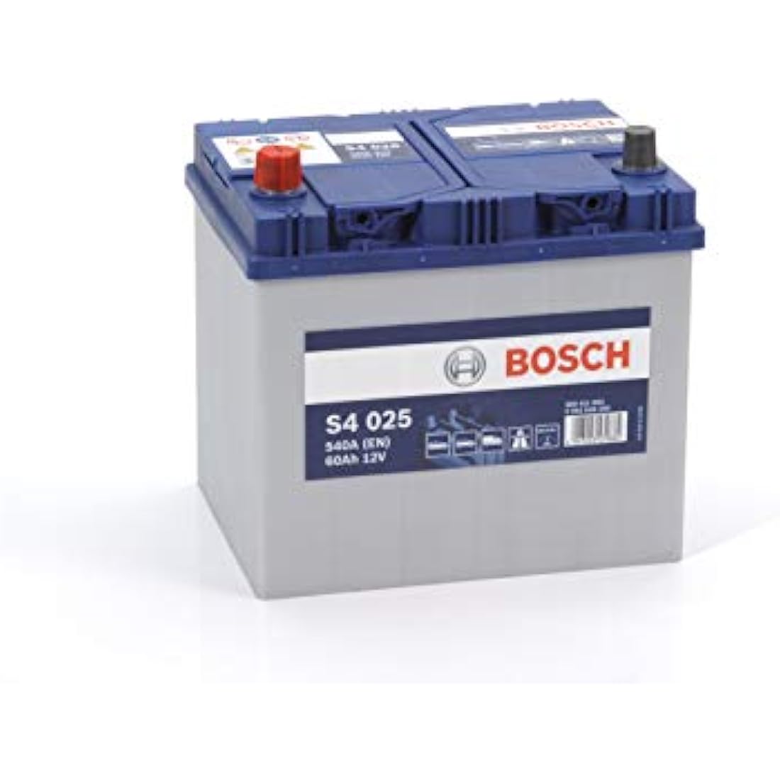 Bosch S4025 Car Battery – 60Ah 540A Lead-Acid Maintenance-Free