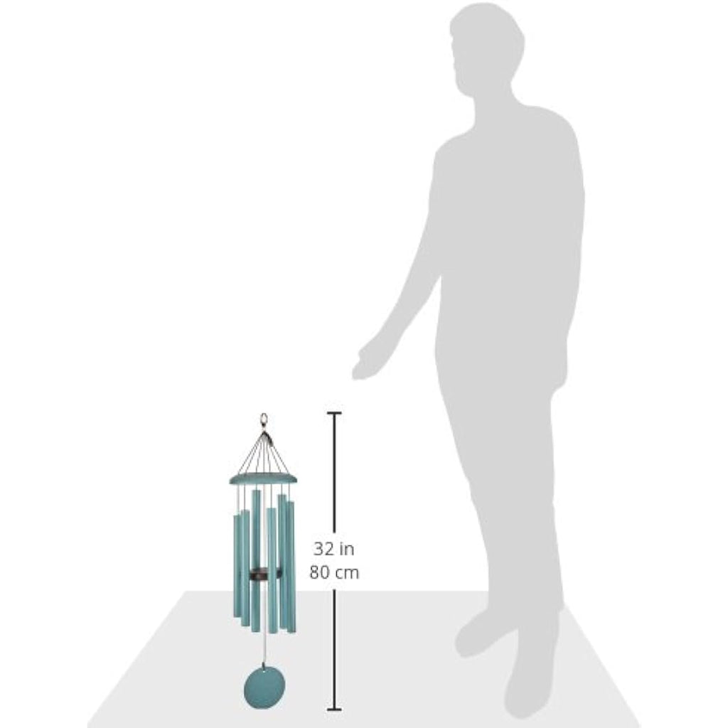 Corinthian Bells 30-Inch Wind Chime – Handcrafted Patina Green Aluminum