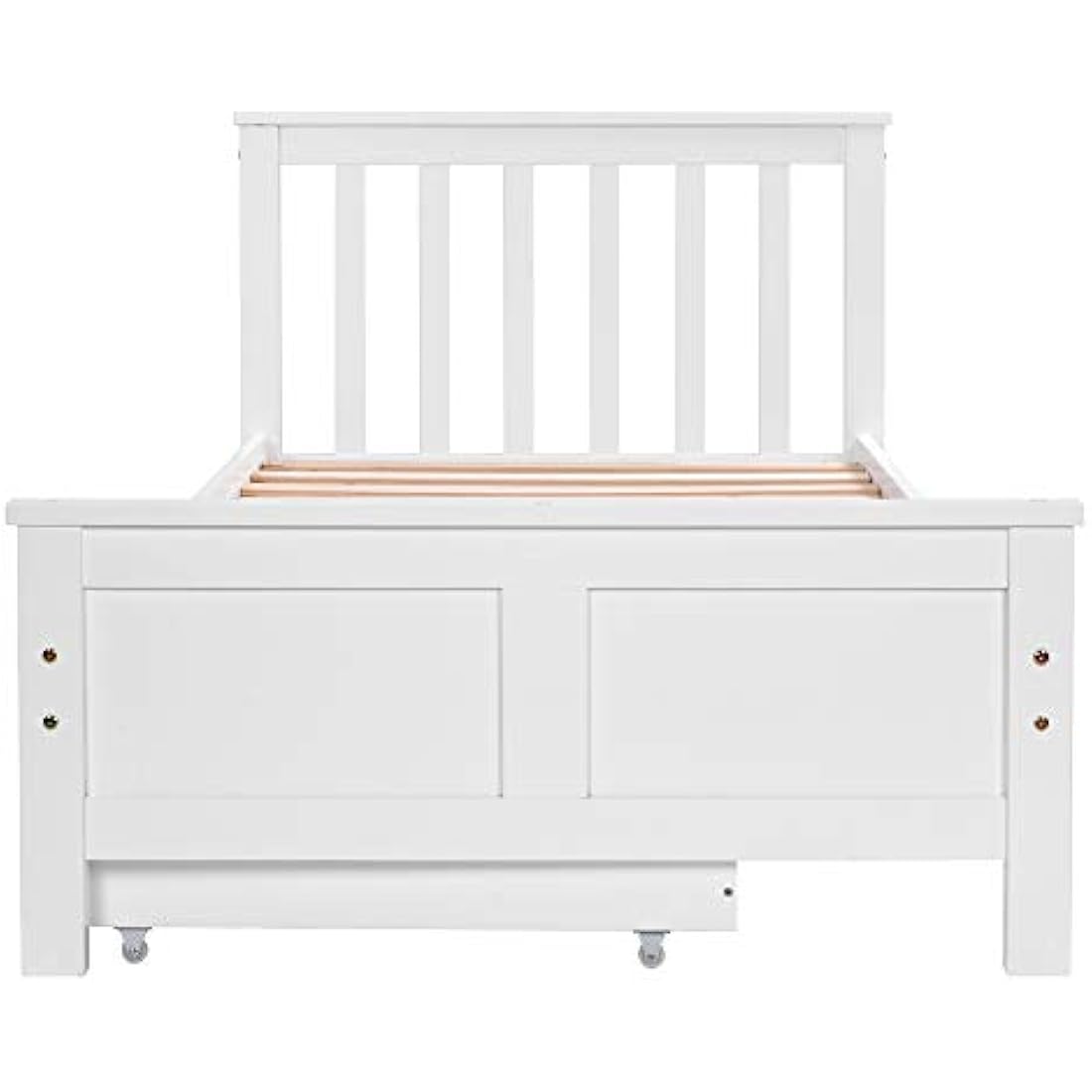 Jolof Store 3ft Single White Pine Storage Bed Frame with Drawers