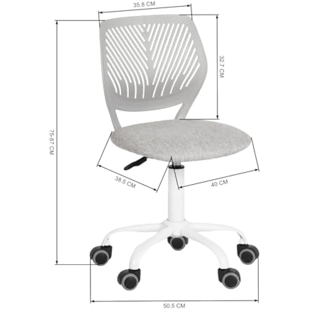 Swivel Task Chair – Adjustable Height Desk Chair, Light Grey