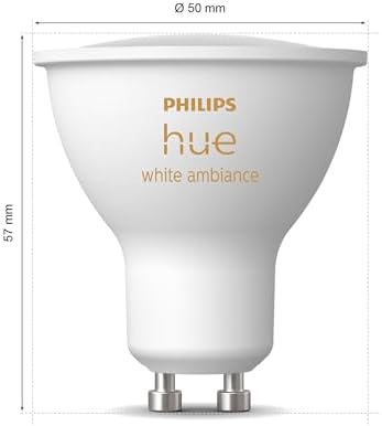 Philips Hue GU10 Smart Spotlight 2-Pack – White Ambiance LED Bulbs