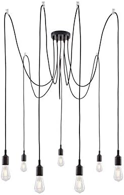 Paulmann Neordic Ketil 7-Lamp Sputnik Pendant Luminaire | Black Metal