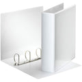 Esselte A4 Presentation Ring Binder – White Leather Style, 5cm D-Ring