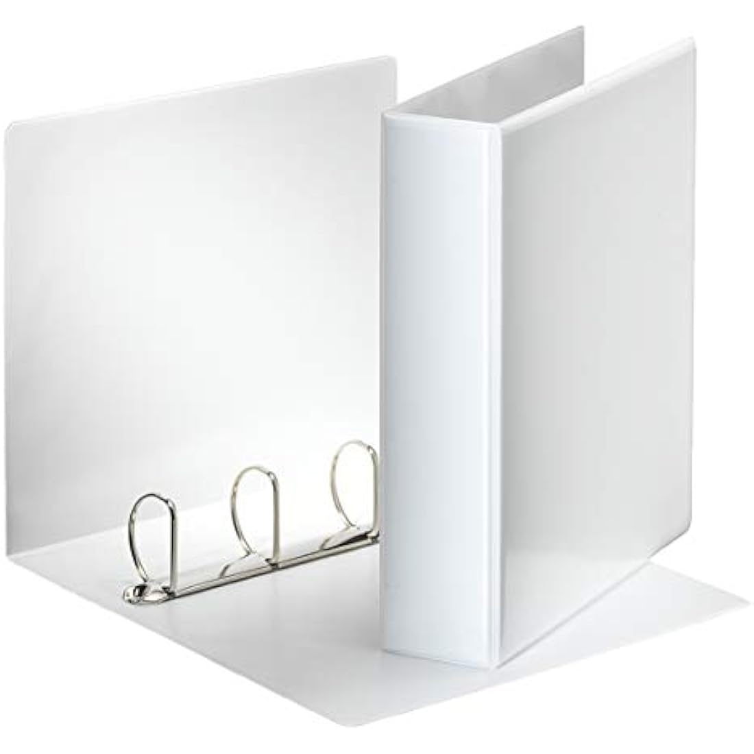 Esselte A4 Presentation Ring Binder – White Leather Style, 5cm D-Ring