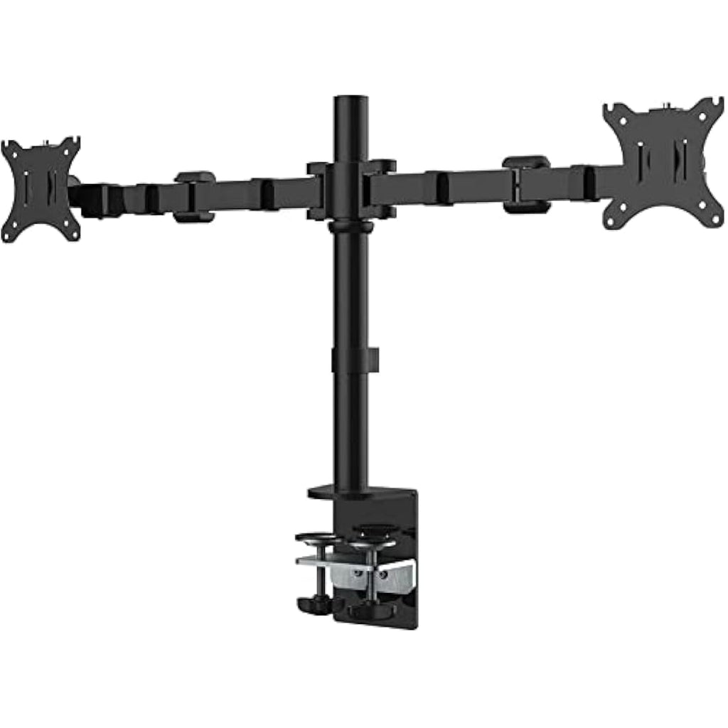 FLEXIMOUNTS Dual Arm Monitor Mount – Full Motion Desk Stand for 10-27" LCD