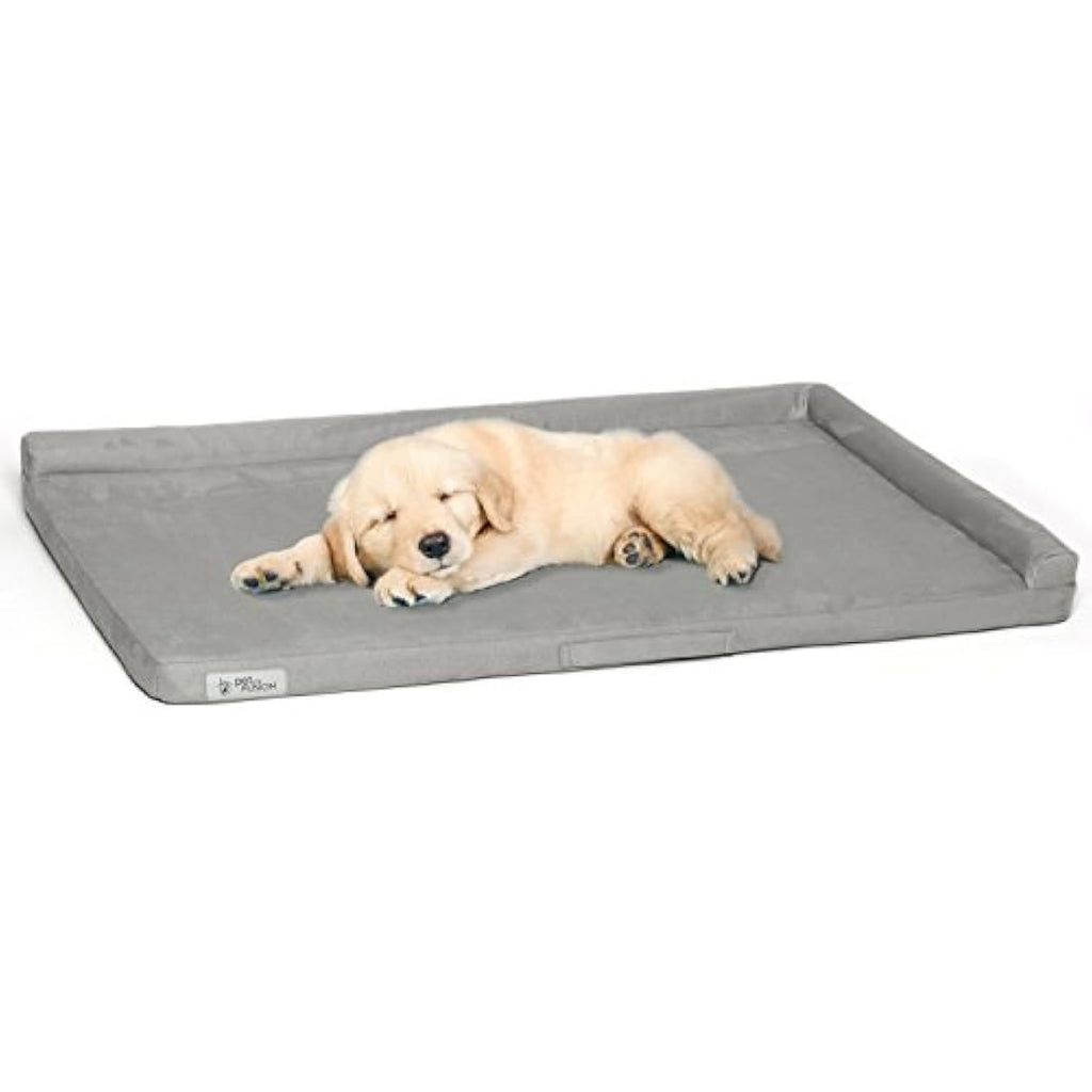PetFusion PuppyChoice Orthopedic Dog Crate Mat | Grey Suede - Medium