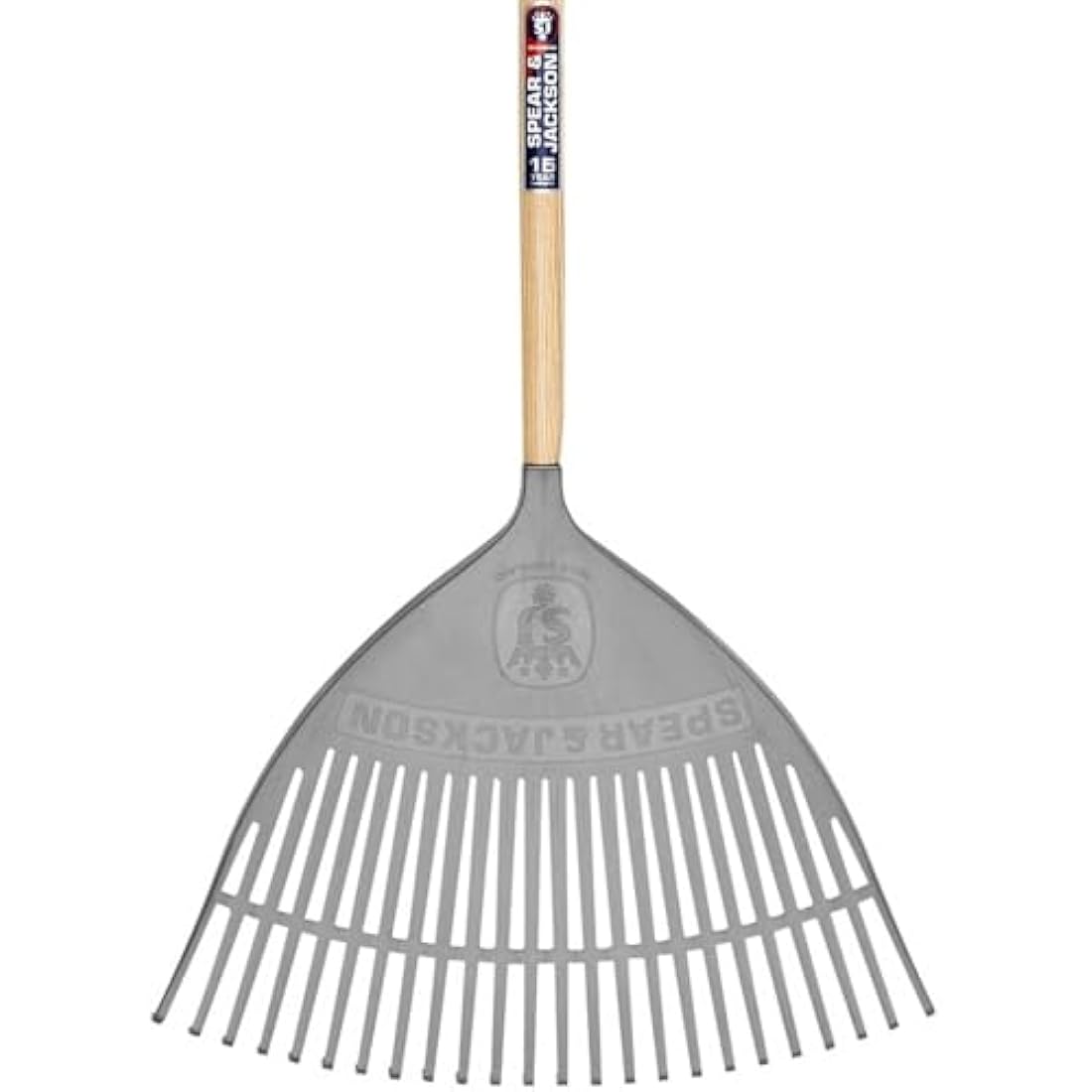 Spear & Jackson Neverbend Plastic Leaf Rake | 24-Inch Wooden Handle