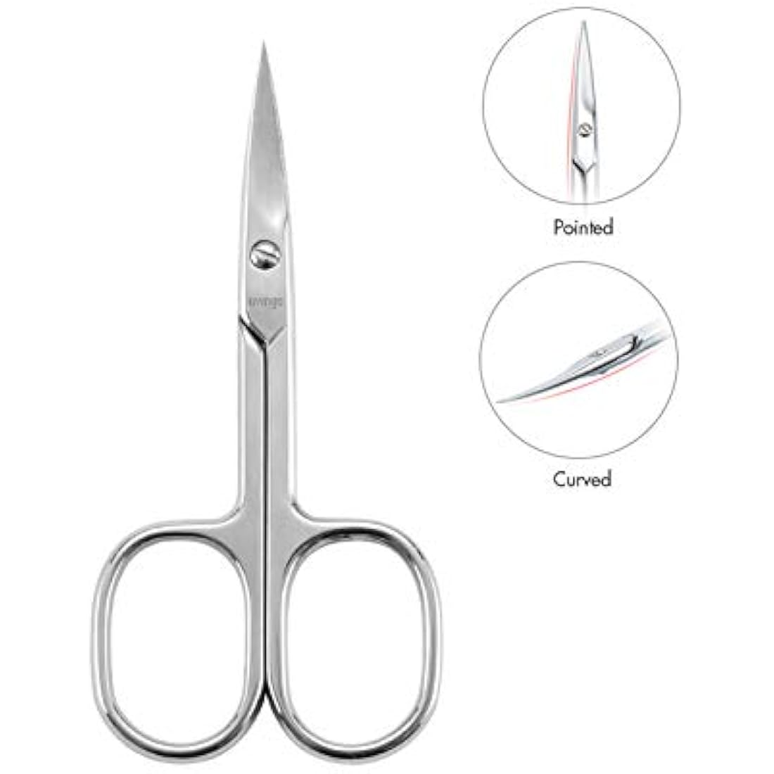 LIVINGO Stainless Steel Manicure Scissors – Curved Blade Beauty Tool