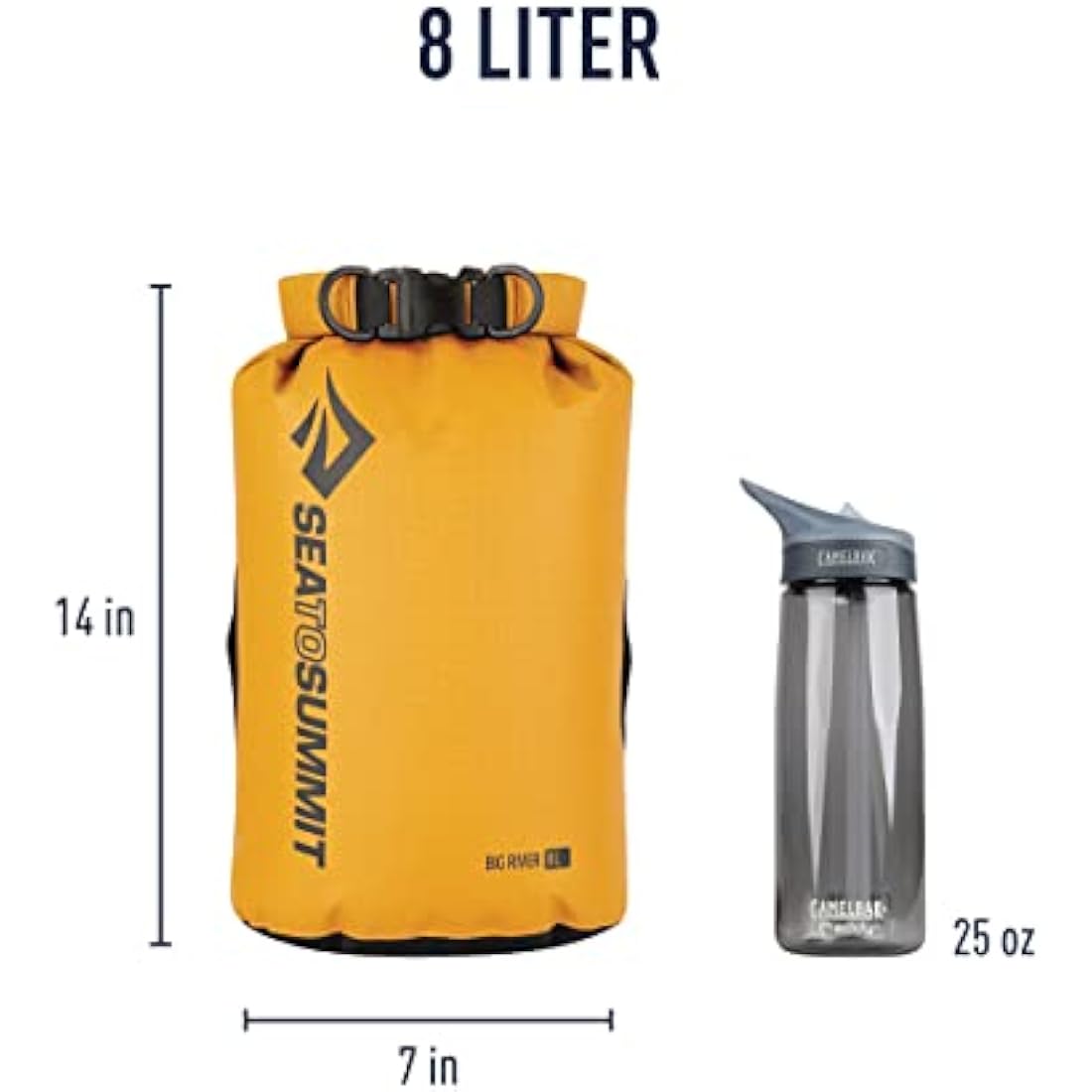 Sea to Summit Big River Dry Bag – 8L Waterproof Storage Bag, Yellow