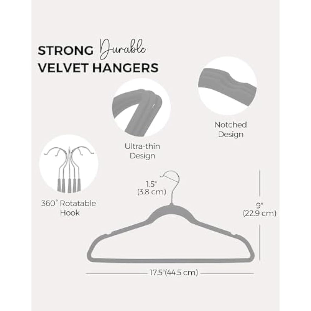 HOUSE DAY Velvet Hangers 60 Pack – Non-Slip Space Saving Suit Hangers