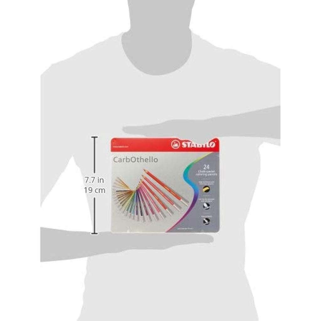STABILO CarbOthello Chalk-Pastel Pencils | Tin of 24 Assorted Colors