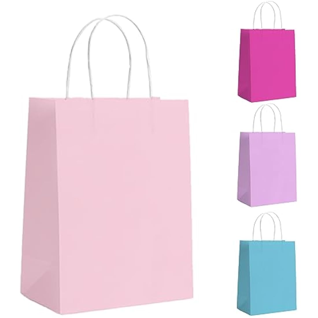GIFTSAY Pink Paper Gift Bags with Handles - 30 Pcs Small Party Bags