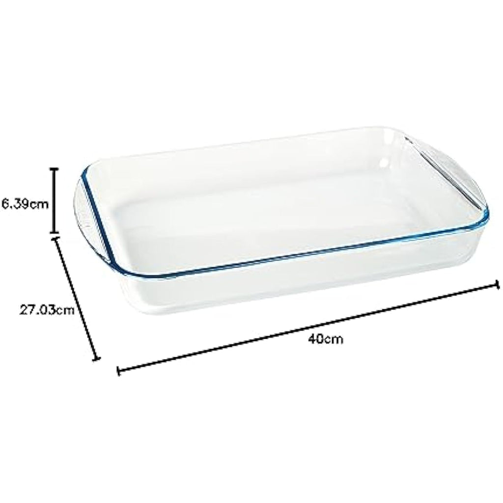Pyrex Rectangular Glass Roasting Dish – Thermal Resistant – 40 x 27 cm