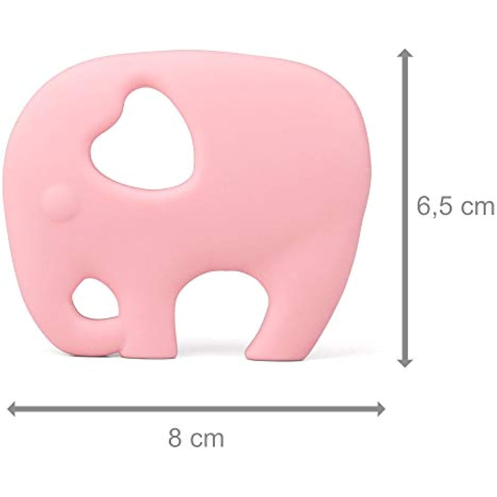 PREMYO Silicone Baby Teething Toy – BPA-Free Elephant Teether, Rose Pink