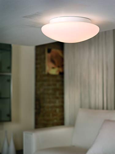 EGLO Ella Modern Metal Ceiling Light – White Opal Glass E27 Lamp