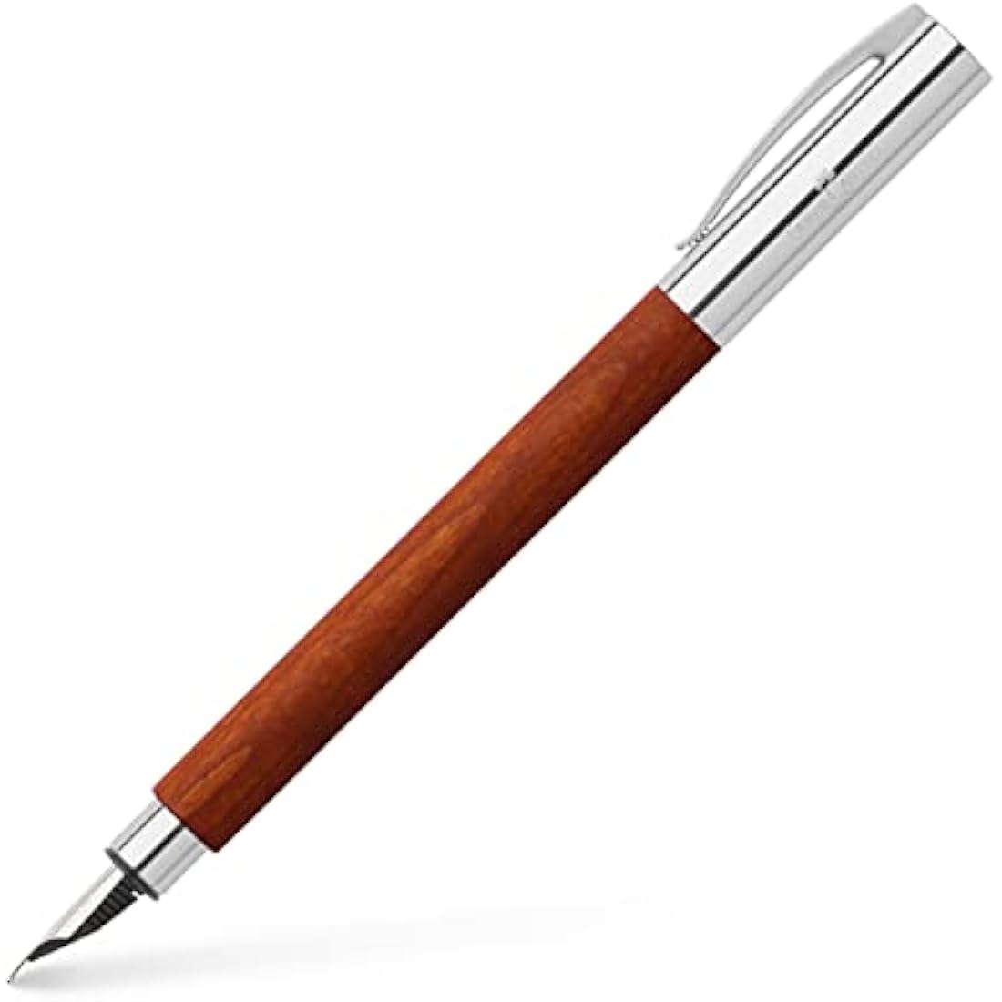 Faber-Castell Ambition Pear Wood Fountain Pen - Broad Nib with Converter
