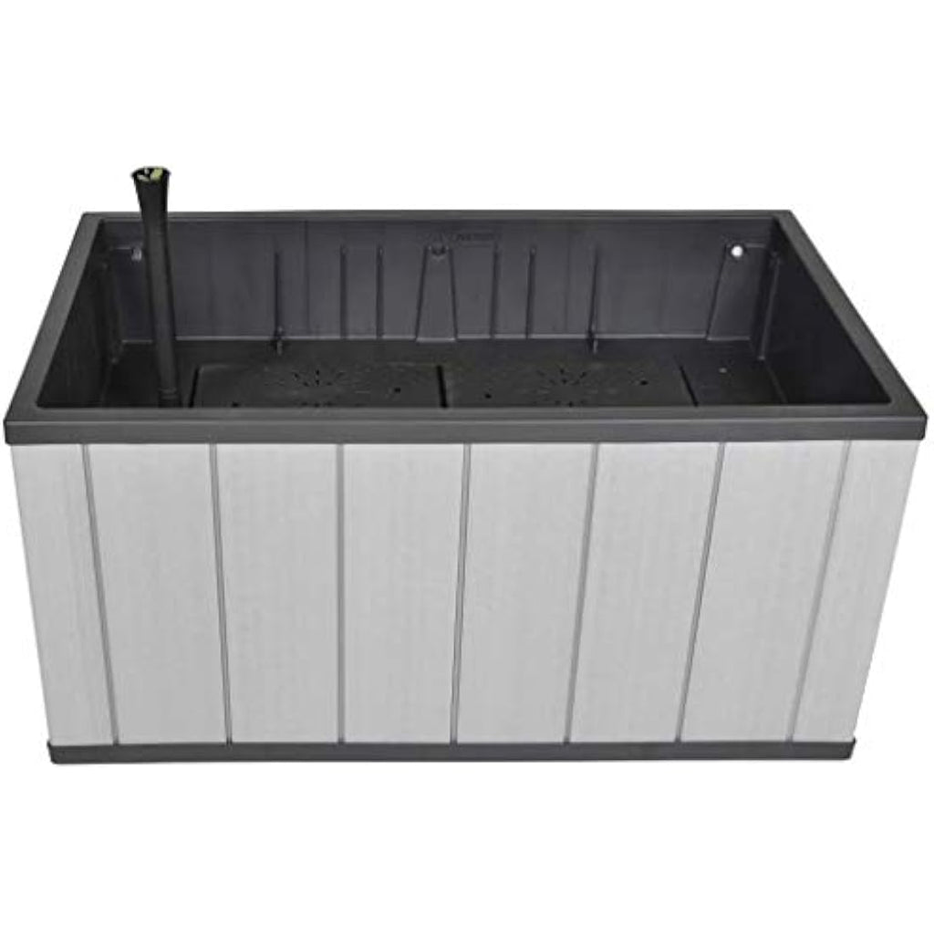 Keter Sequoia Grey Raised Bed – Mobile Self-Watering Planter, 88L