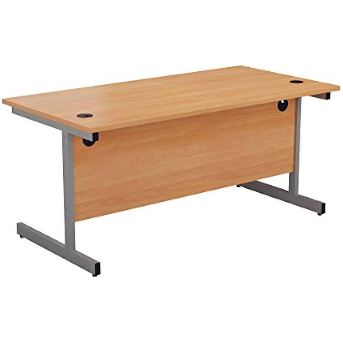 Office Hippo Heavy Duty Cantilever Desk - Beech/Silver, 120cm x 80cm